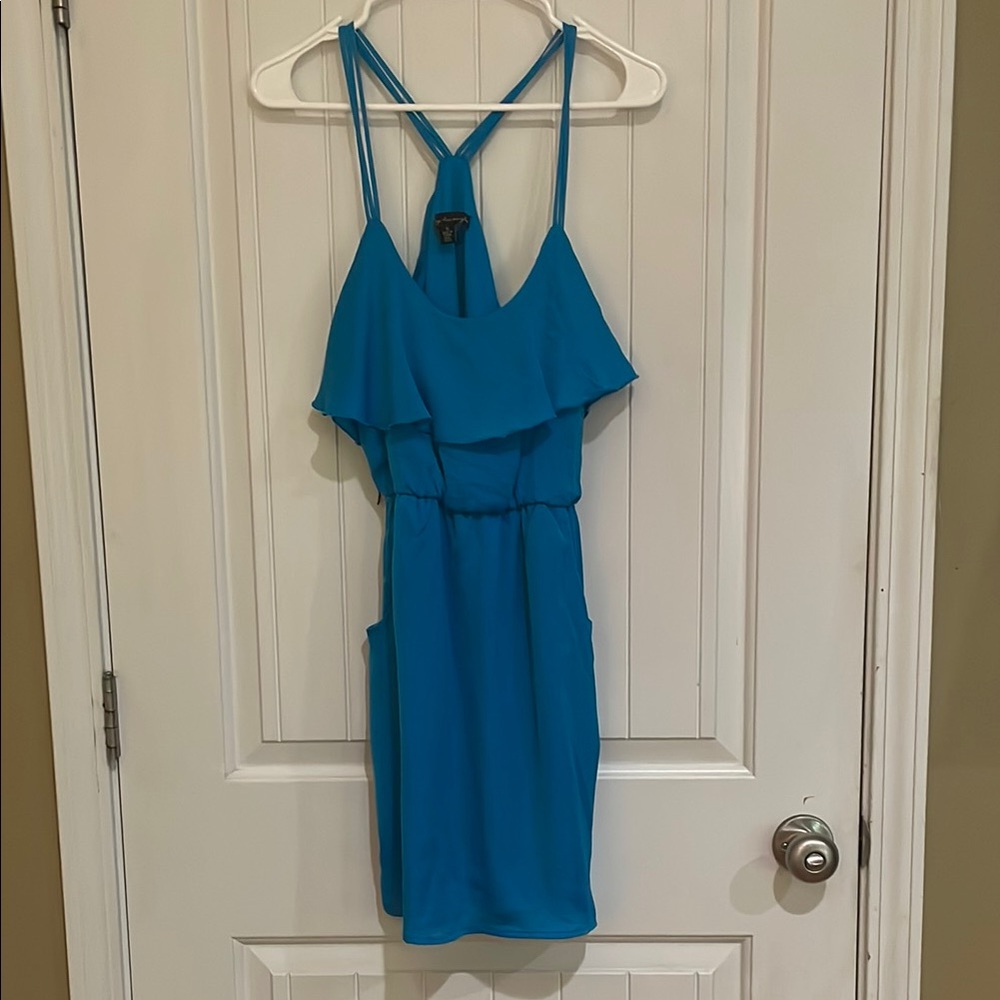City Triangles Blue Ruffled Mini Sundress size M
